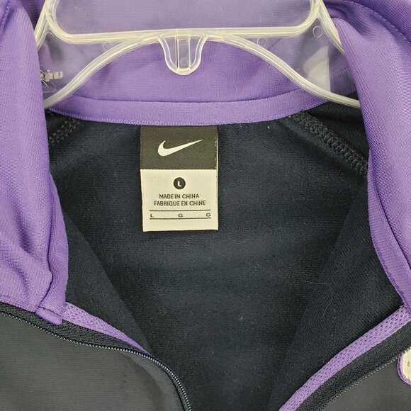 Nike Full-Zip Track Jacket Purple Accents Dri-Fit Unisex Youth L - Picture 6 of 7